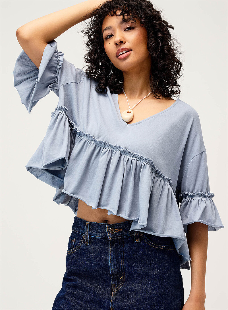 Ruffled bohemian T-shirt | Twik | Women's Short-Sleeve T-shirts