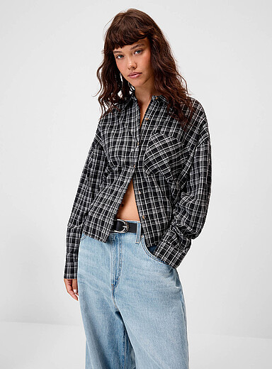 Checkered boxy-fit shirt
