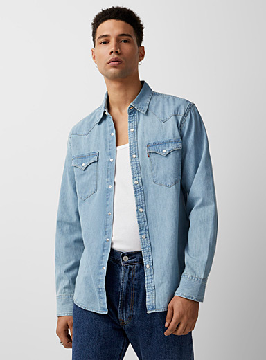 Levi's Baby Blue Western denim shirt Modern fit for men