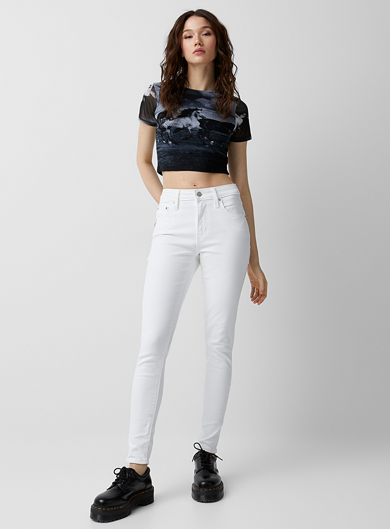 Levi's White 721 white high-rise skinny jean for women