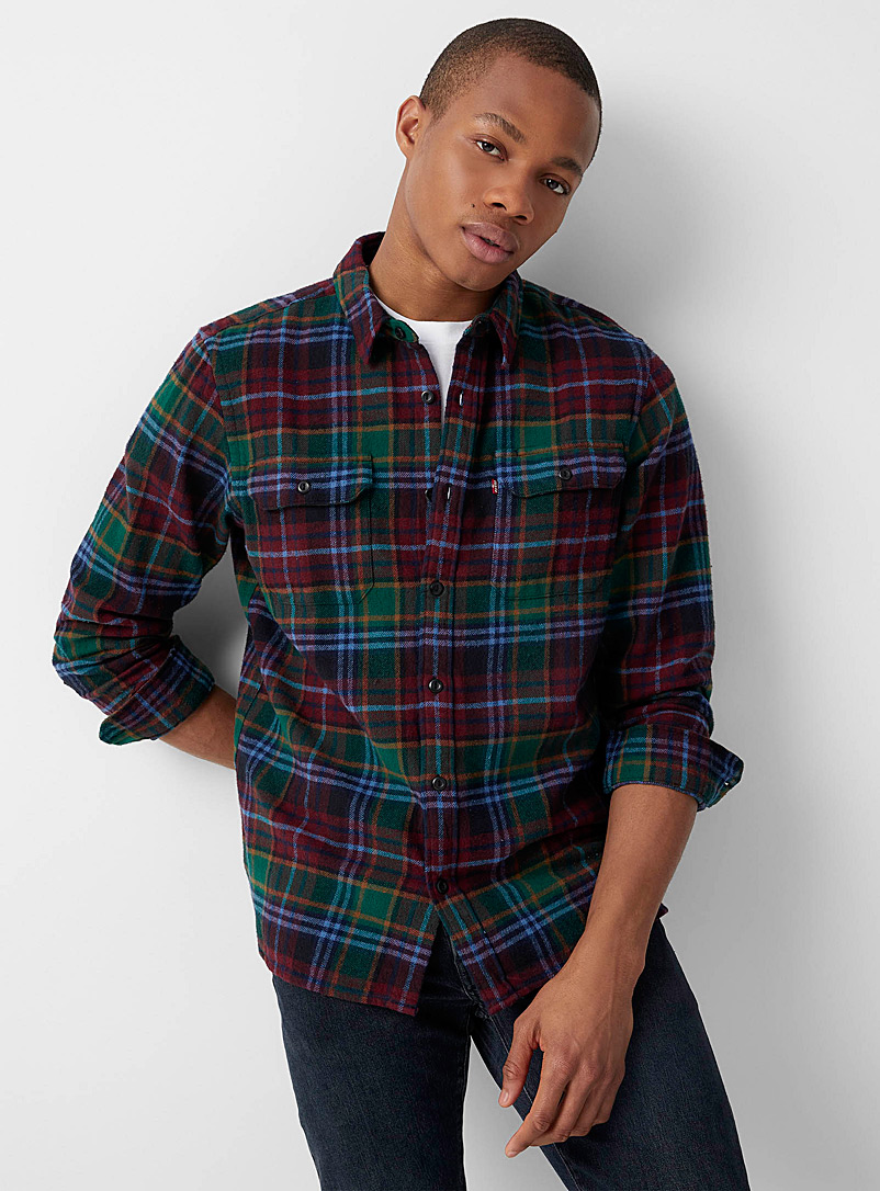 Levi's: La chemise flanelle carreau héritage Kaki chartreuse pour homme