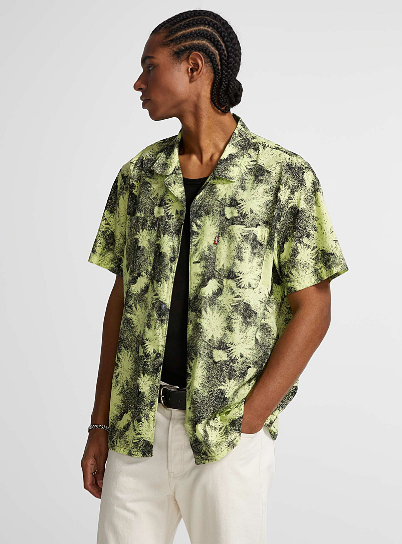 Levi's Patterned Green Radioactive green palm tree shirt for men
