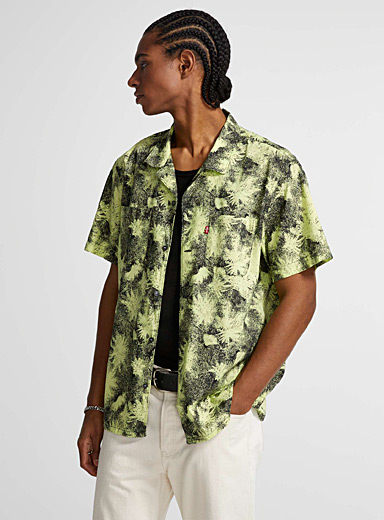 Levi's Patterned Green Radioactive green palm tree shirt for men