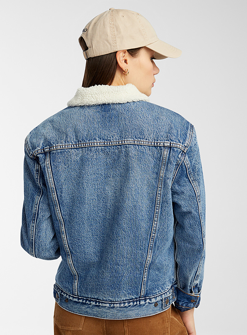 Levi's: La veste jean bleue Trucker façon mouton Beige crème pour femme
