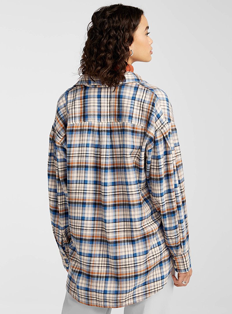 Levi's Patterned Blue Mini-check camp shirt for women