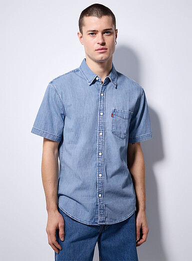 Pale-blue denim shirt <b>Standard fit</b>