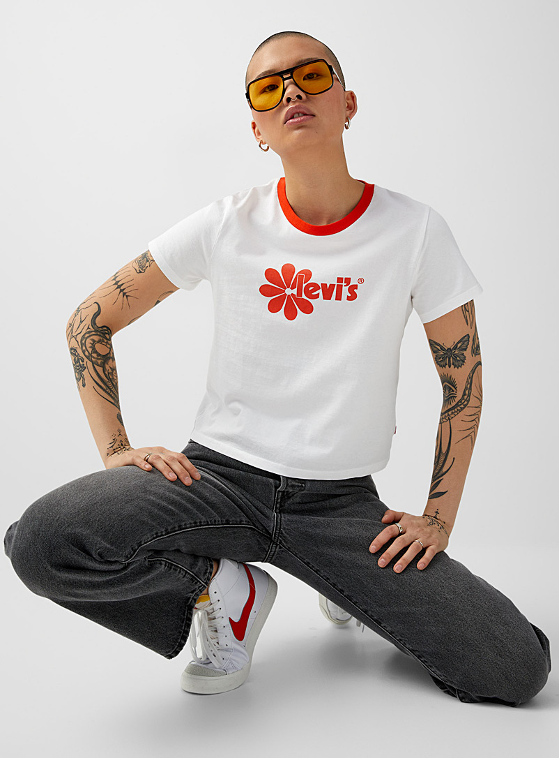 Levi's: Le t-shirt logo en fleur Blanc pour femme