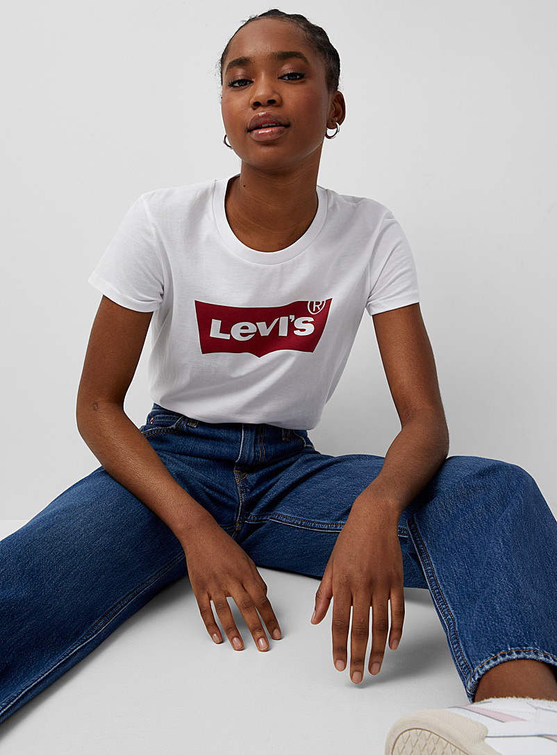 Levi's White Red logo tee for women