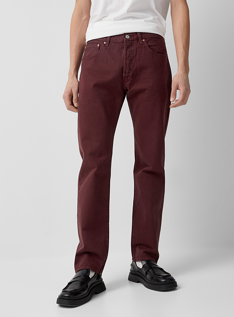 Levi's Brown Burgundy 501 jean Straight fit for men