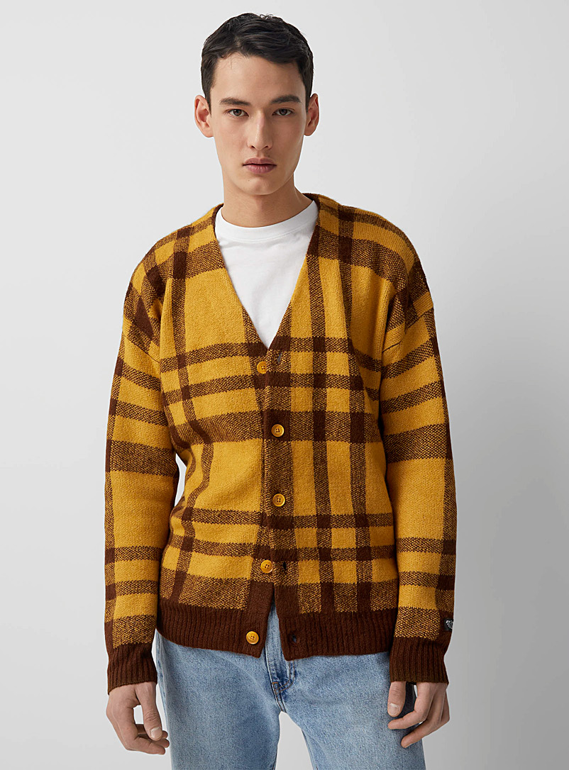 Levi's Patterned Yellow Retro check cardigan for men