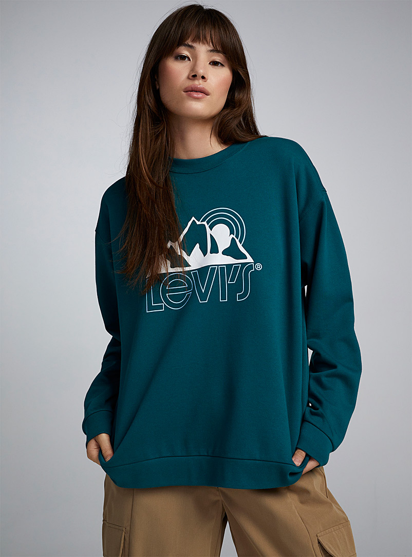 Levi's: Le sweat logo et montagne Sarcelle-turquoise-aqua pour femme