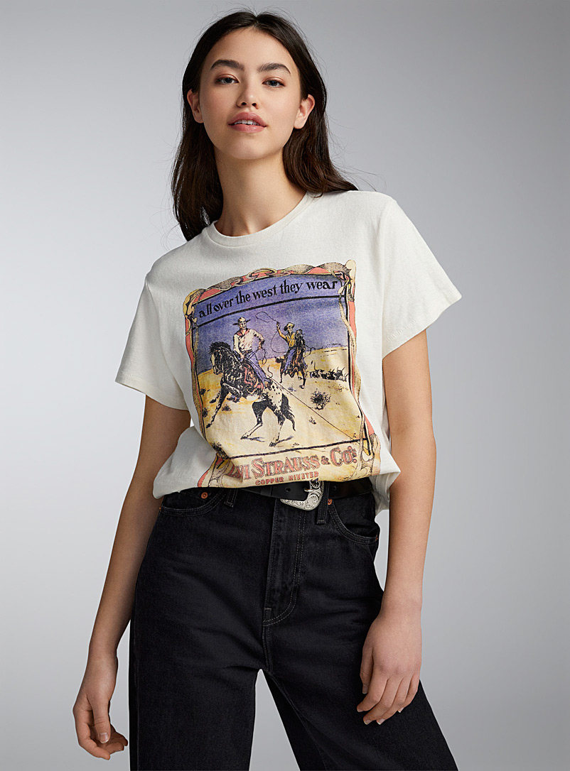 Levi's: Le t-shirt cowboys vintage Blanc pour femme
