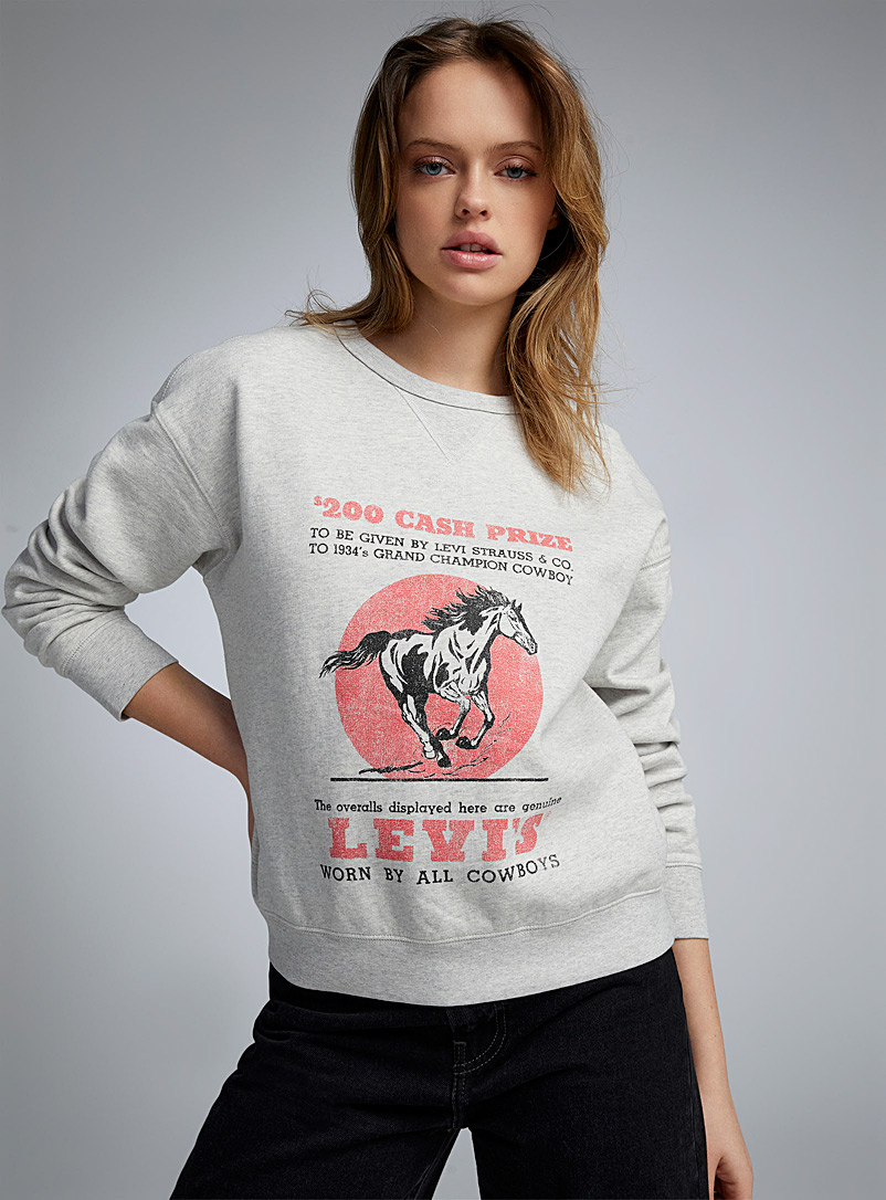 Levi's Light Grey Race horse sweatshirt for women