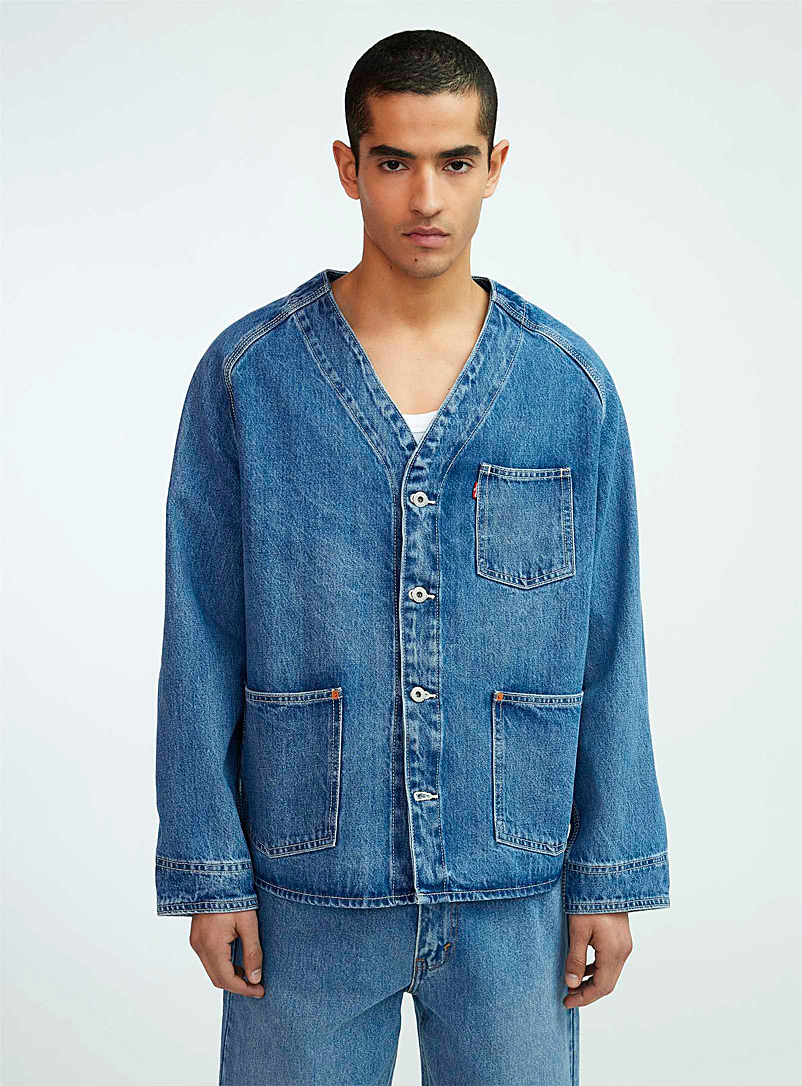 Levi's Blue Denim cardigan-style jacket for men