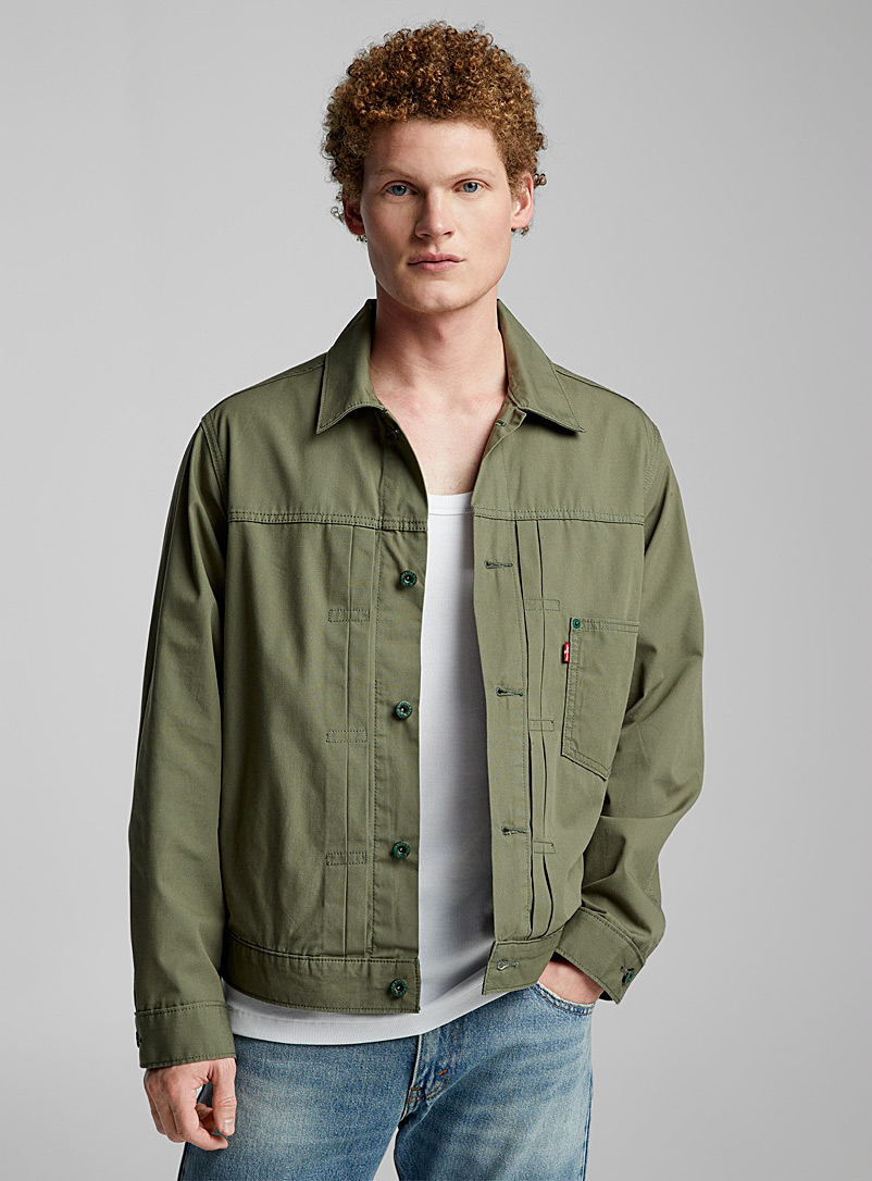 Levi's Khaki/Sage/Olive Trucker canvas jacket for men