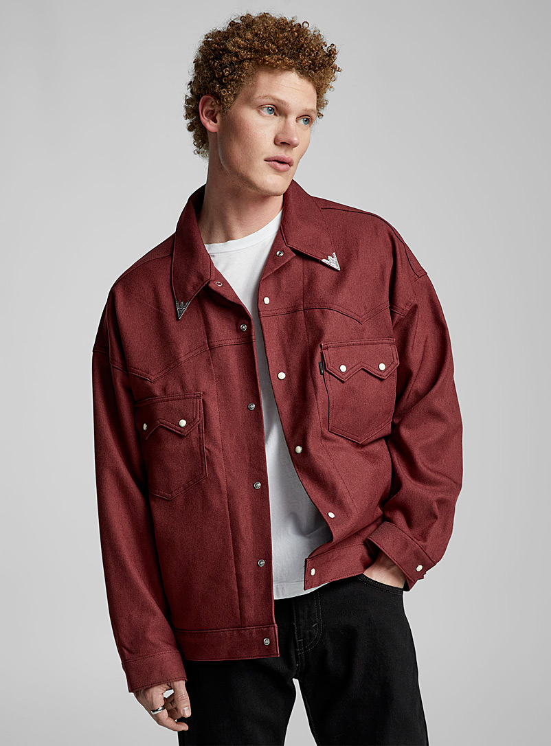 Levi's Ruby Red Burgundy western-style Trucker jacket for men