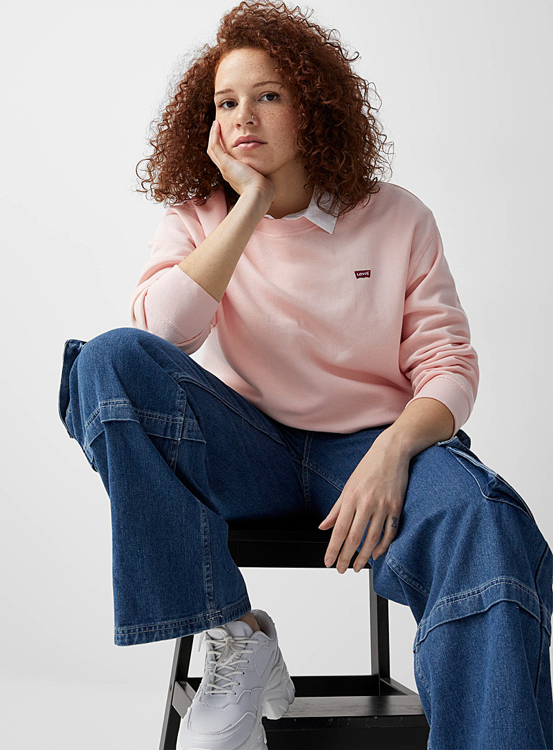 Levi's Dusky Pink Embroidered logo light pink sweatshirt for women