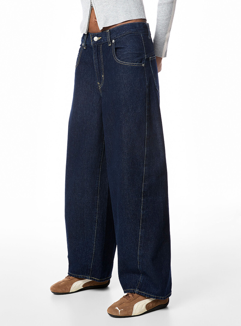 Levi's Dark wash Ultra-wide-leg barrel-leg jean for women