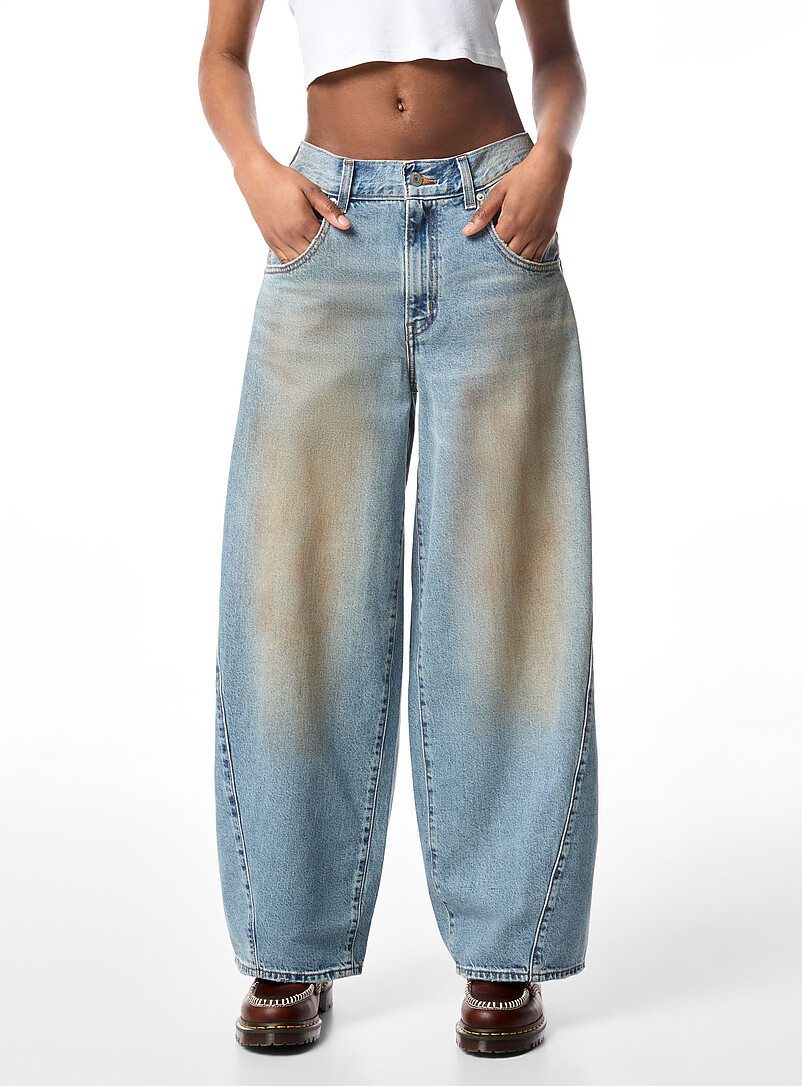 Levi's Dark wash Ultra-wide-leg barrel-leg jean for women