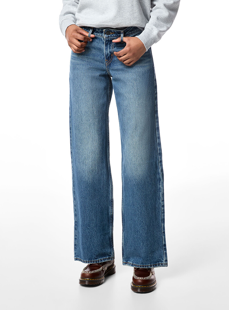 Levi's: Le jean ample taille basse Noir d&eacute;lav&eacute; pour femme