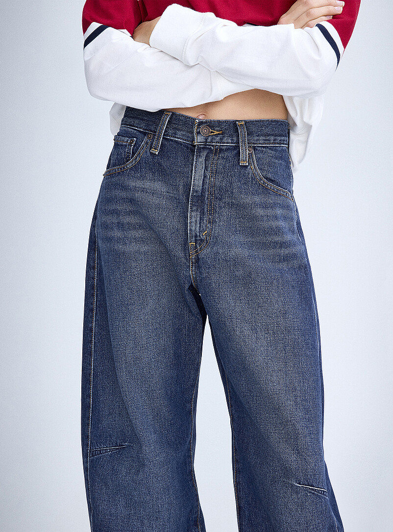Levi's: Le jean ballon taille ajustable avec martingale Bleu p&acirc;le d&eacute;lav&eacute; pour femme