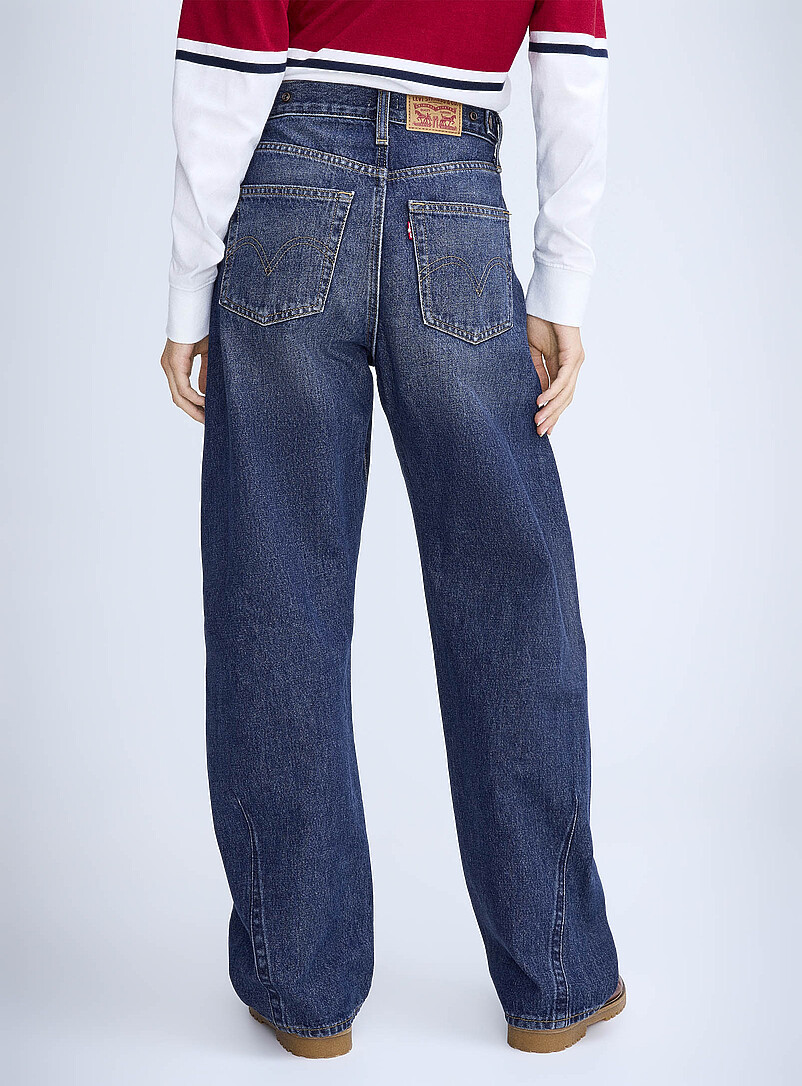 Levi's: Le jean ballon taille ajustable avec martingale Bleu p&acirc;le d&eacute;lav&eacute; pour femme