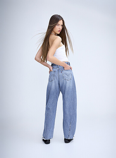 Le jean ballon taille ajustable avec martingale