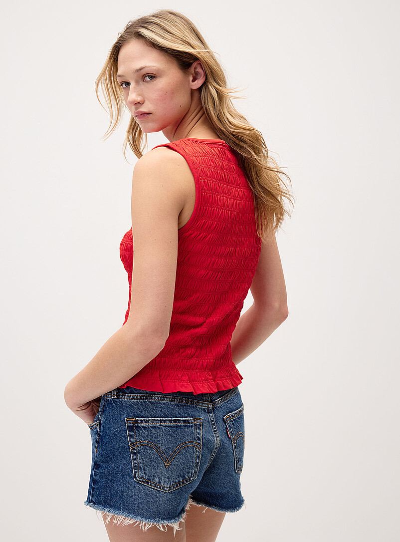 Levi's Red Bella smocked cami for women