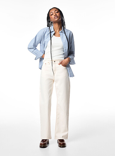 Levi's: Le jean Easy Dad droit Blanc pour femme