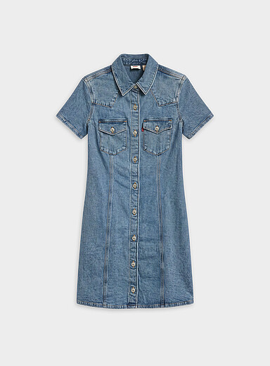 Levi's Blue Trace Western shirt mini-dress for women