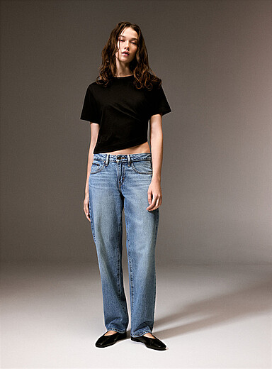 Levi's Medium Wash Superlow straight-leg jean for women