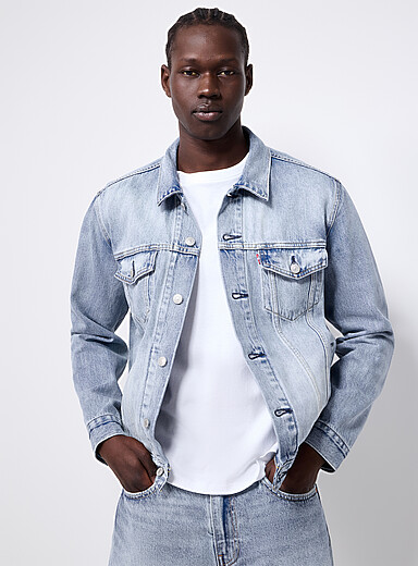 Levi's: La veste de jean Trucker Bleu moyen - Ardoise pour homme