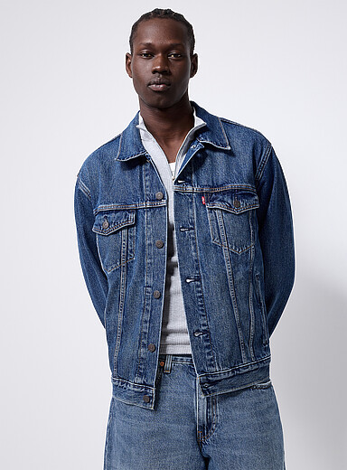 La veste de jean Trucker bleu moyen