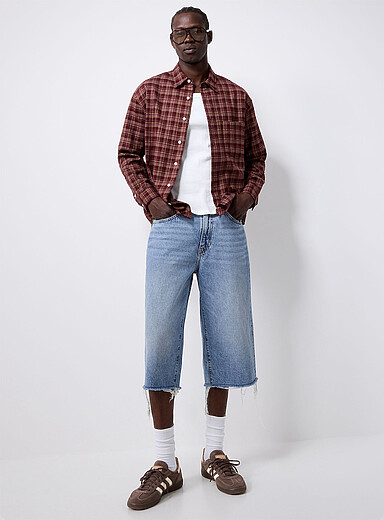 Le capri 478 denim d&eacute;lav&eacute; <b>Coupe ample</b>
