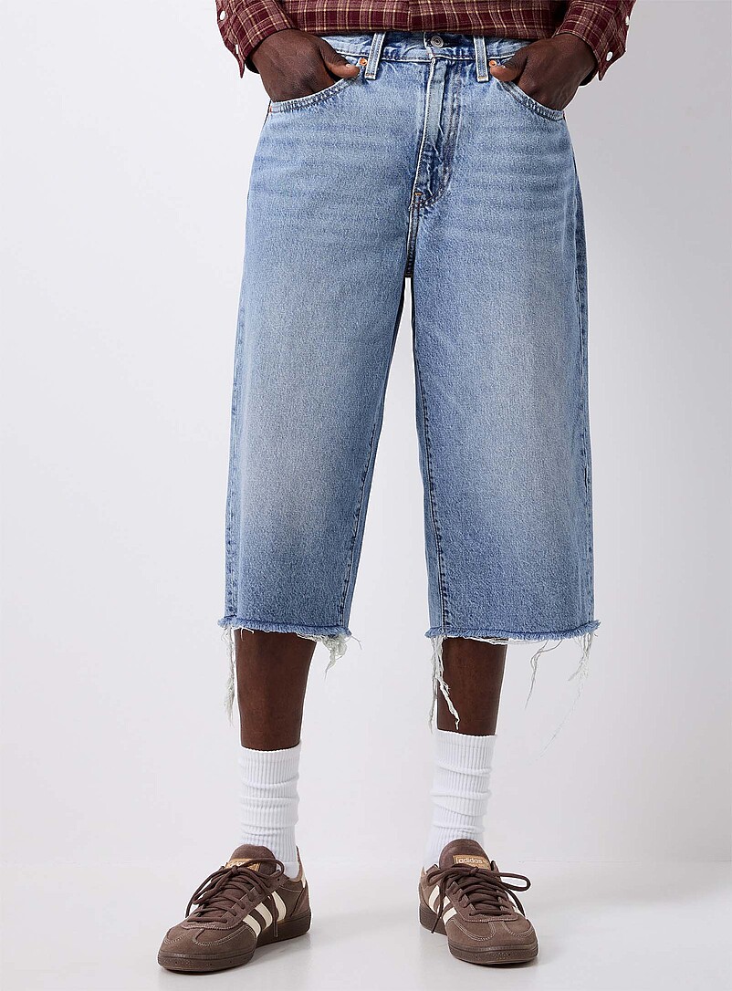 Levi's Black Faded denim 478 capris <b>Baggy fit</b> for men