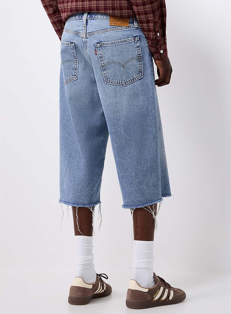 Levi's Black Faded denim 478 capris <b>Baggy fit</b> for men
