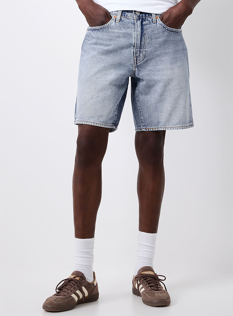 Levi's: Le short 468 denim ample Bleu p&acirc;le - Bleu ciel pour homme