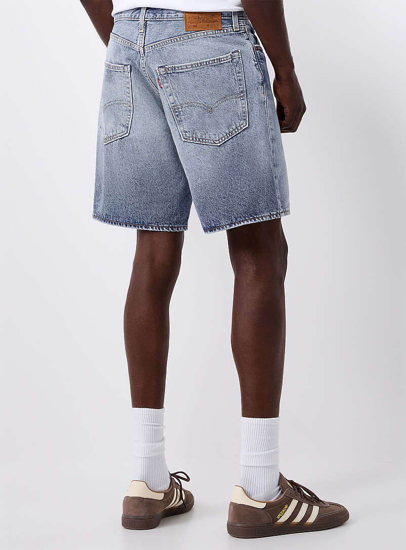 Levi's: Le short 468 denim ample Bleu p&acirc;le - Bleu ciel pour homme