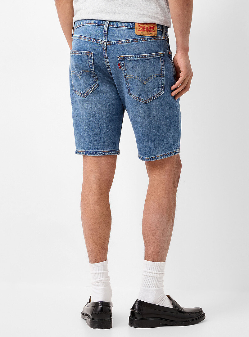 Levi's Blue Medium blue 412 jean Bermudas for men