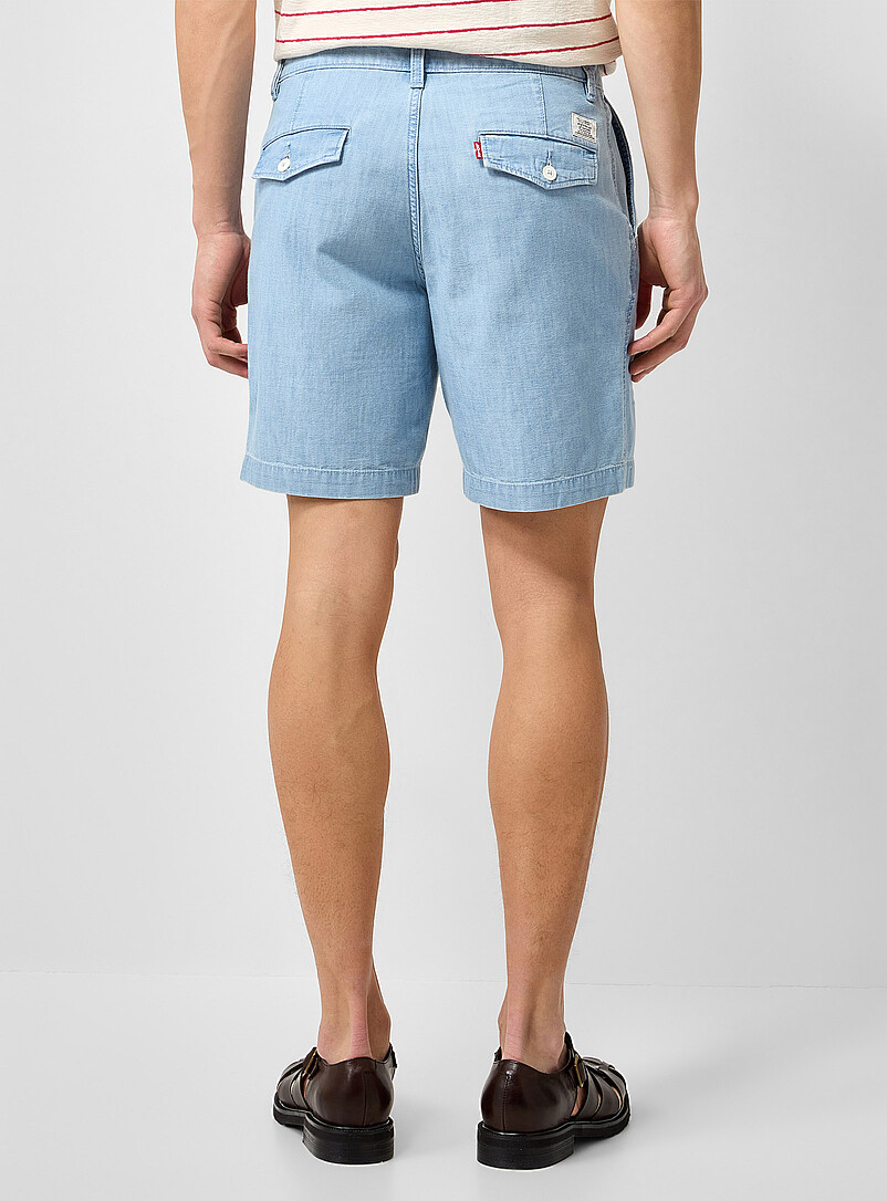 Levi's: Le short denim l&eacute;ger Bleu p&acirc;le - Bleu ciel pour homme