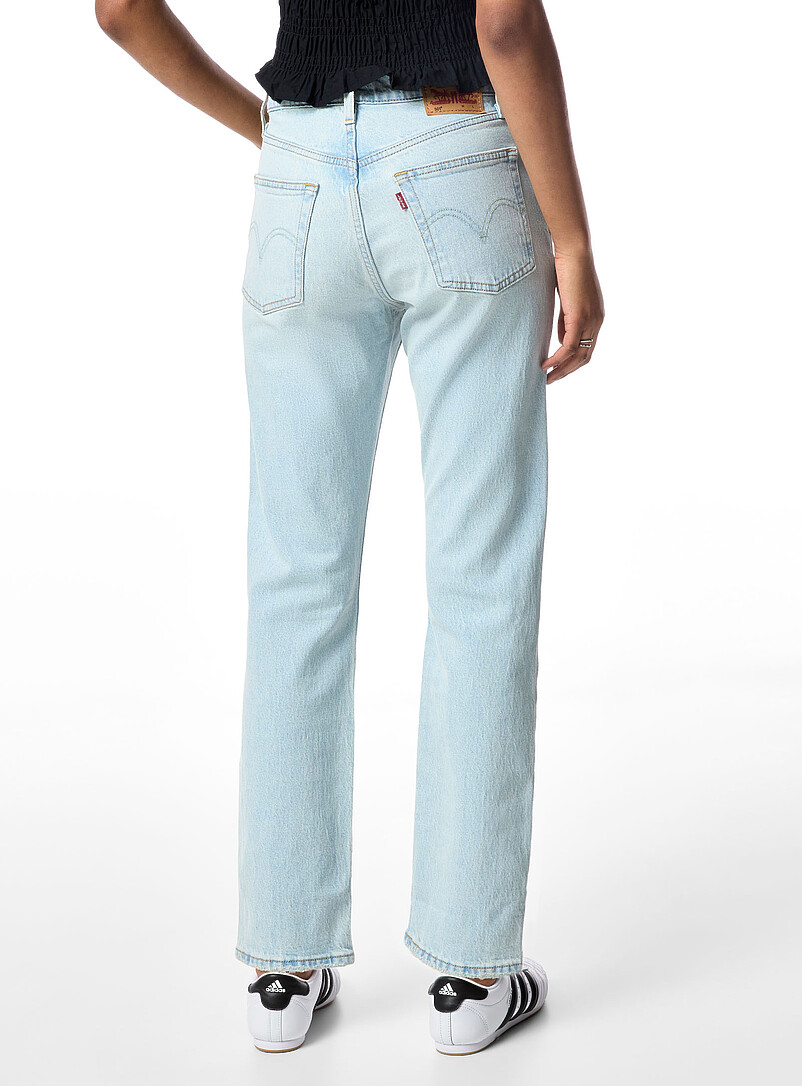 Levi's: Le jean 501 Original Bleu p&acirc;le d&eacute;lav&eacute; pour femme