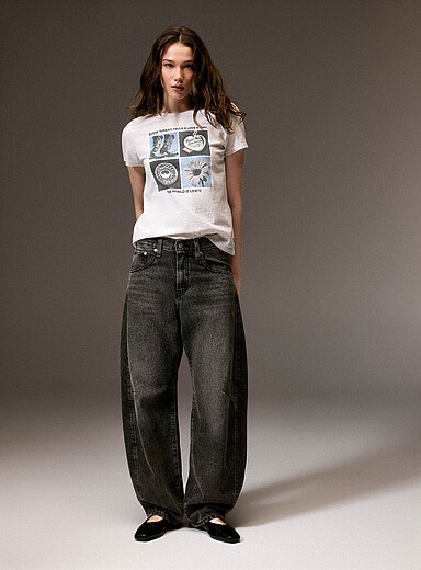 Levi's Patterned Grey Western print boxy-fit T-shirt for women