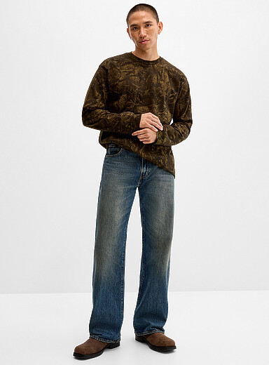 576 faded-blue jean <b>Relaxed flare fit</b>