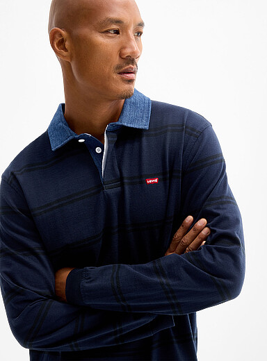 Le polo rugby col denim