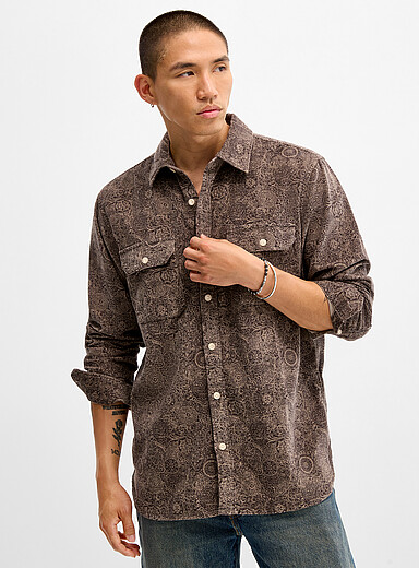 Levi's Taupe Paisley micro-corduroy shirt <b>Relaxed fit</b> for men