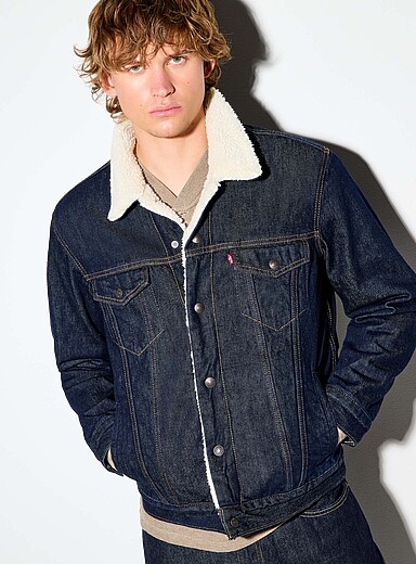 Fleece-lined Trucker jacket