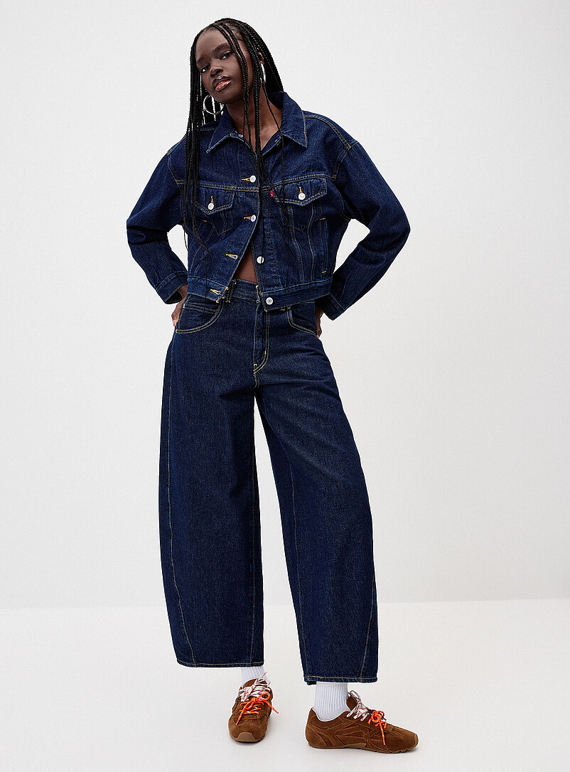 Levi's: La veste jean Trucker 90's courte Lav&eacute; moyen pour femme