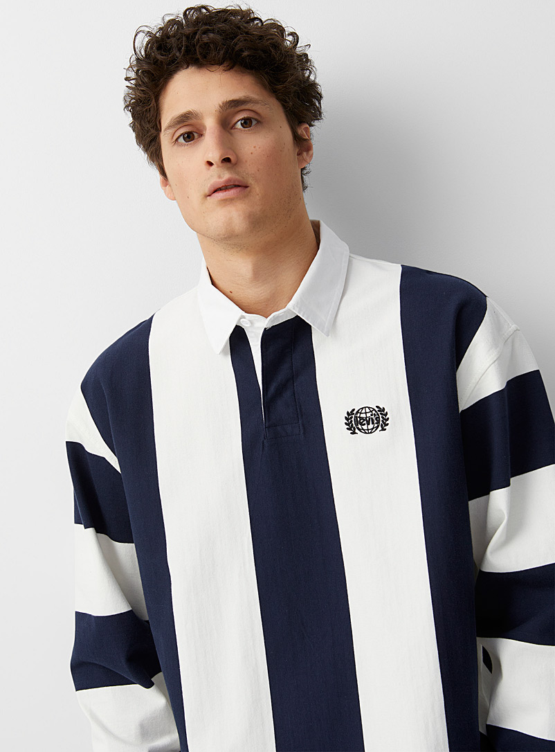 Levi's: Le polo rugby rayures mixtes Marine pour homme