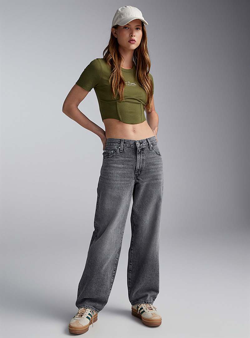 Levi's Grey Oversized dad jean for women