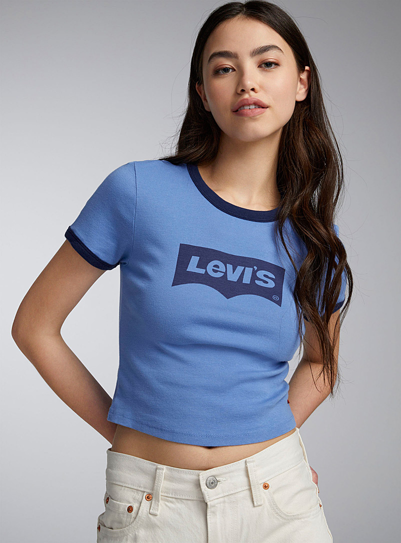 Levi's Blue Baseball logo mini tee for women
